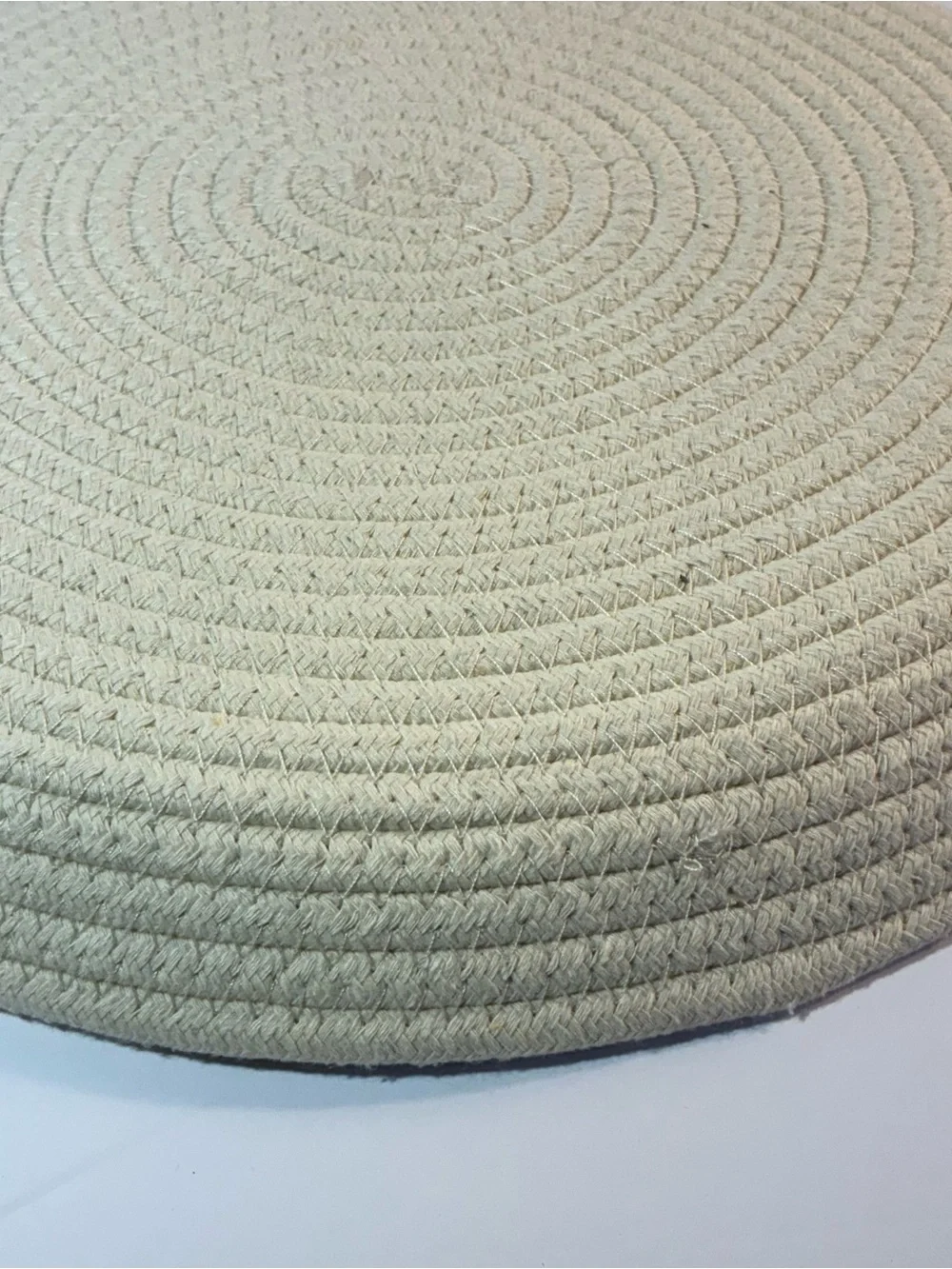 Round Rope Braided Cotton Basket Tray / Decorative Centerpiece Bowl